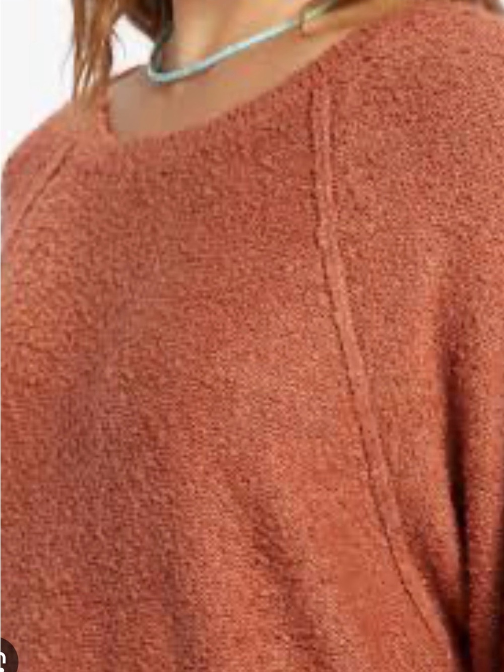 Roxy Rust Bouclé Open-Front Sweater Cardigan